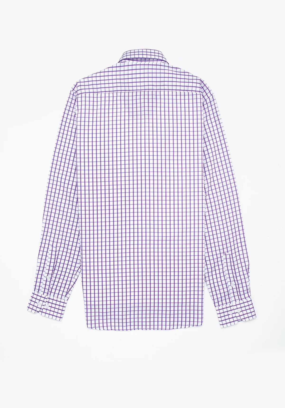 Camisa Sarga Cuadro Ventana Algodón Lila